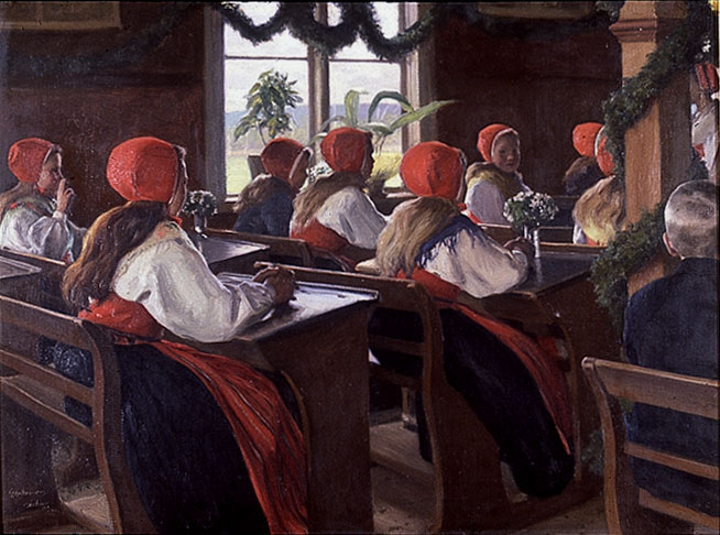 Examen i Leksand av Gustaf Ankarcrona (1869-1933), olja, 1903, inköpt 1939
