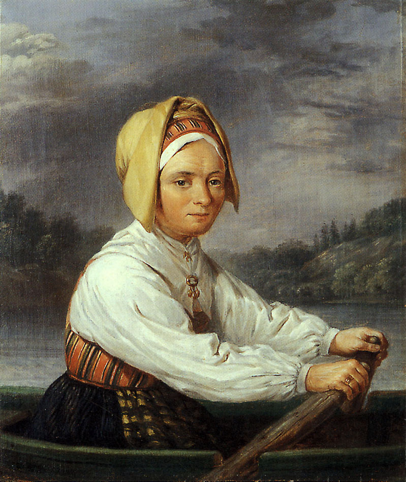 Roende kulla av Nils Andersson (1817-1865), olja